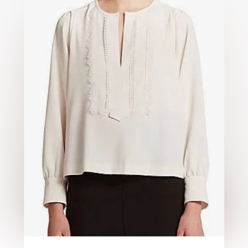 See By Chloe Ivory Lace Accent Top